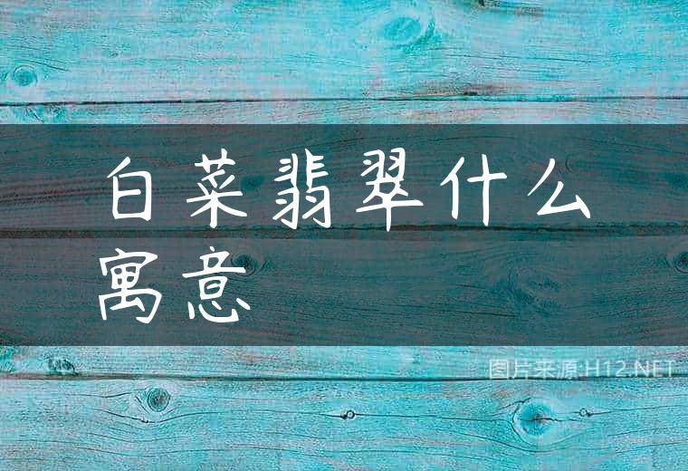 白菜翡翠什么寓意
