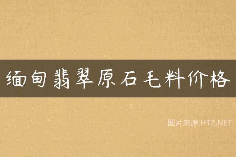 缅甸翡翠原石毛料价格