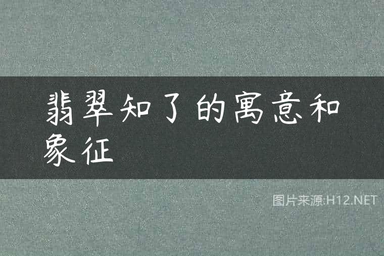 翡翠知了的寓意和象征