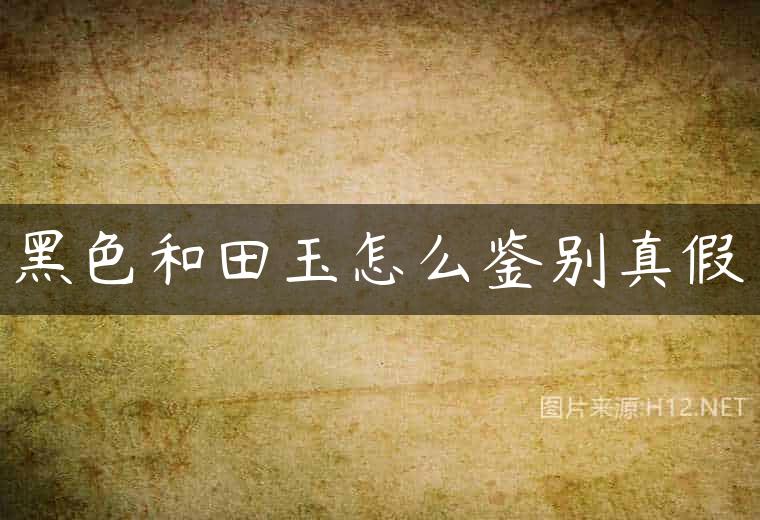 黑色和田玉怎么鉴别真假