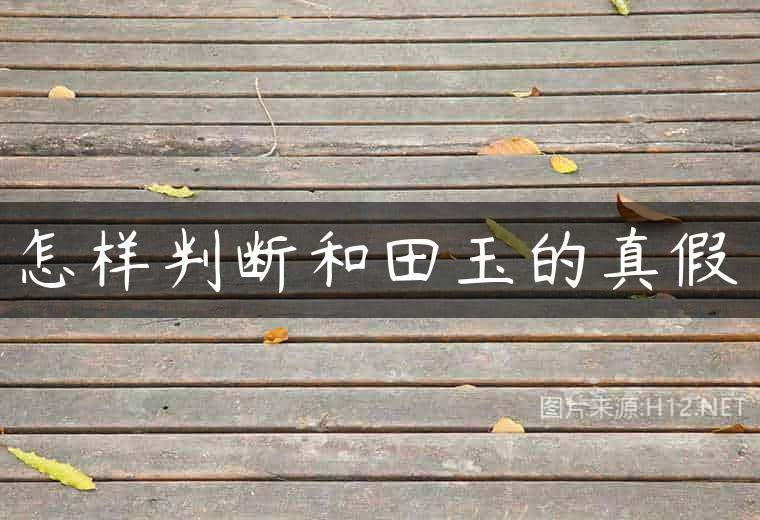 怎样判断和田玉的真假