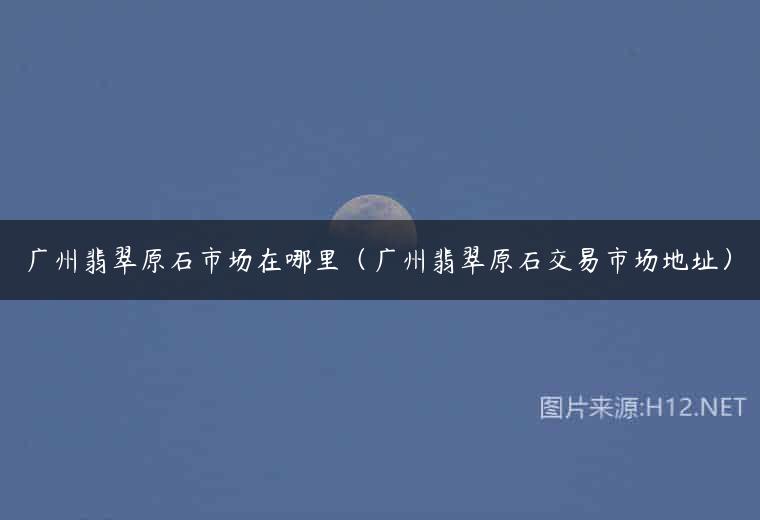 广州翡翠原石市场在哪里（广州翡翠原石交易市场地址）