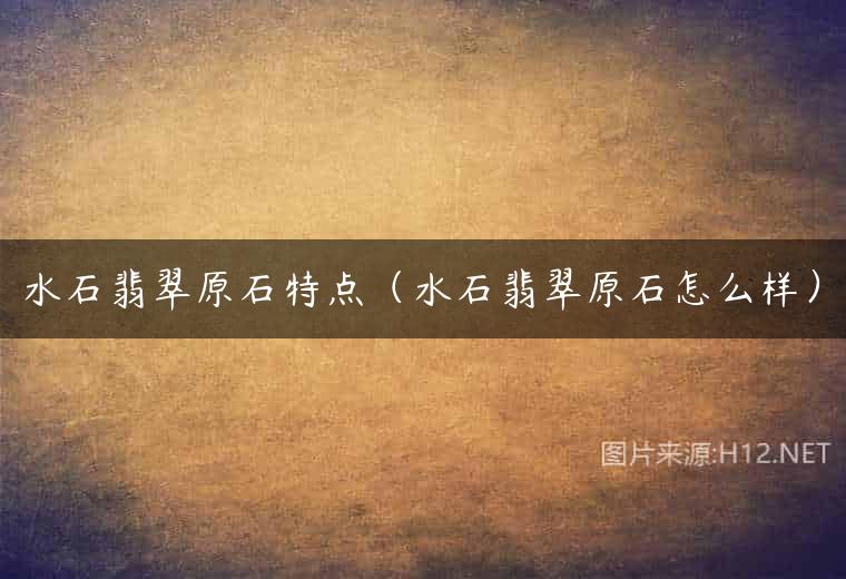 水石翡翠原石特点（水石翡翠原石怎么样）