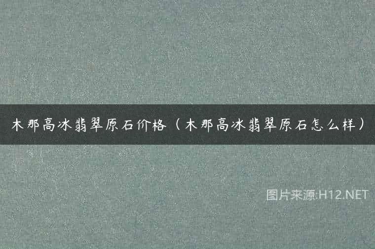 木那高冰翡翠原石价格（木那高冰翡翠原石怎么样）