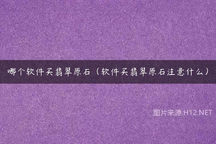 哪个软件买翡翠原石（软件买翡翠原石注意什么）