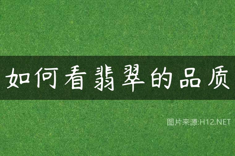 如何看翡翠的品质