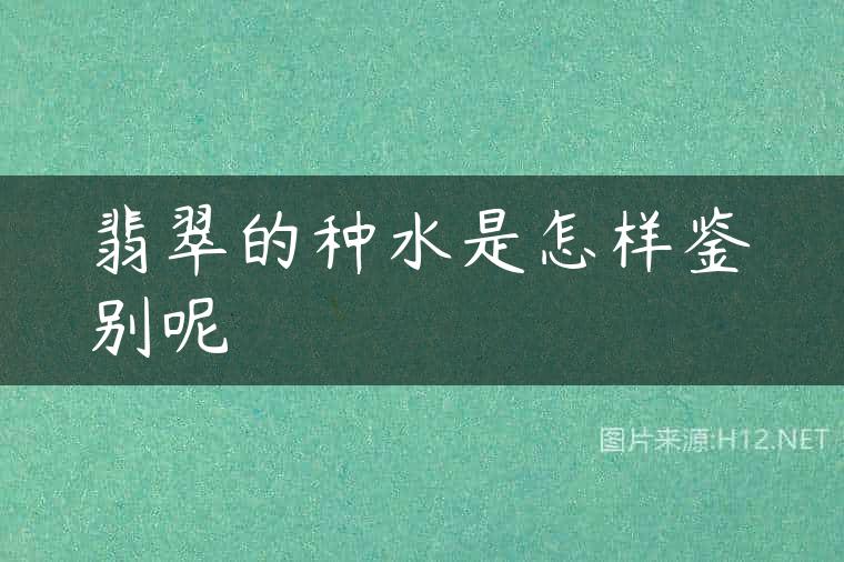 翡翠的种水是怎样鉴别呢