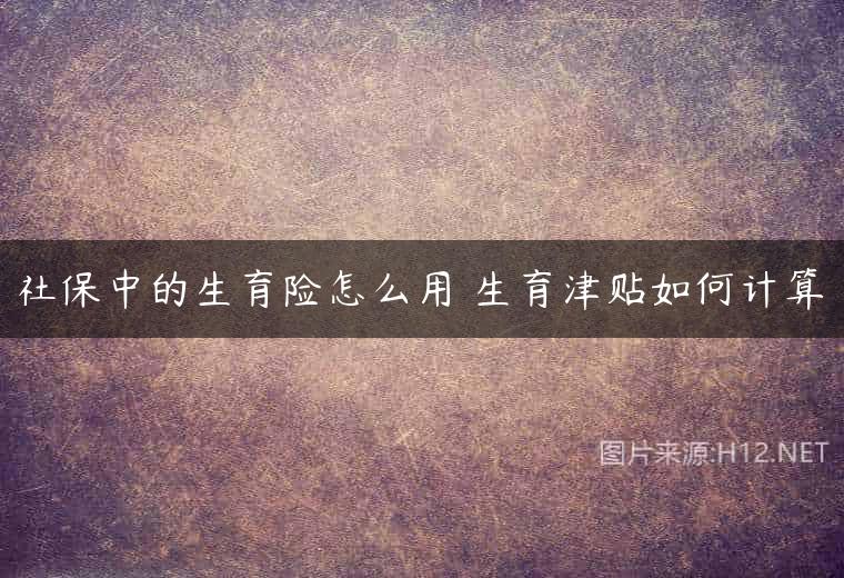 社保中的生育险怎么用 生育津贴如何计算