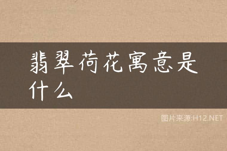 翡翠荷花寓意是什么