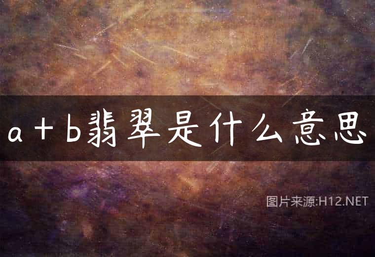a＋b翡翠是什么意思