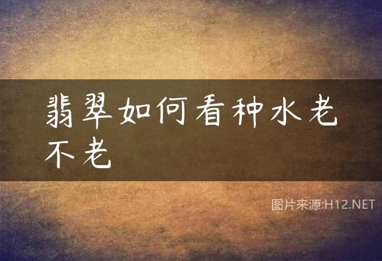 翡翠如何看种水老不老