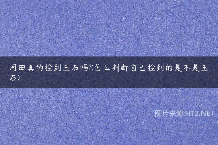 河田真的捡到玉石吗?(怎么判断自己捡到的是不是玉石)
