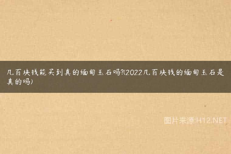 几百块钱能买到真的缅甸玉石吗?(2022几百块钱的缅甸玉石是真的吗)