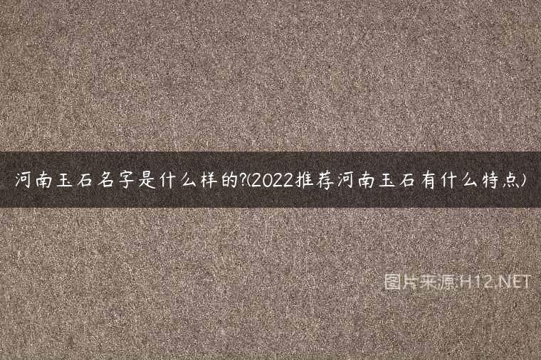 河南玉石名字是什么样的?(2022推荐河南玉石有什么特点)