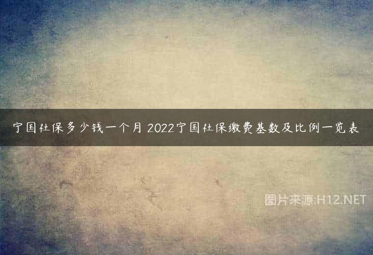 宁国社保多少钱一个月 2022宁国社保缴费基数及比例一览表