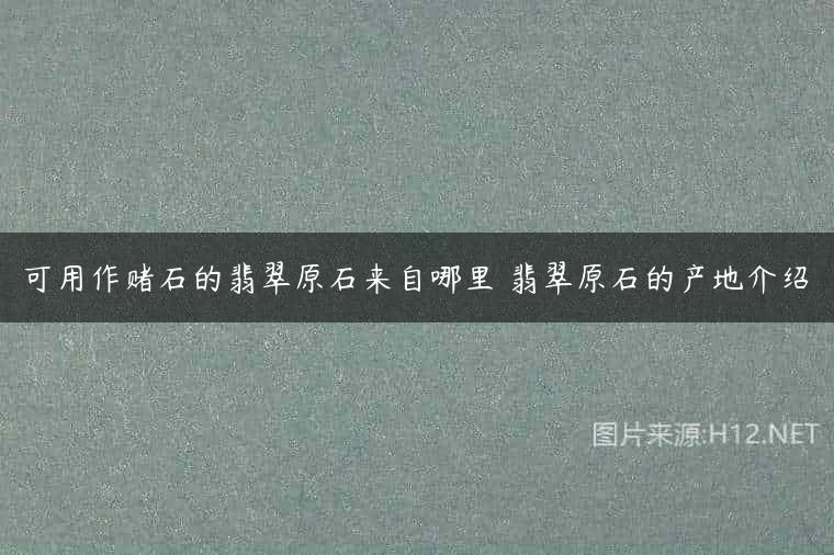 可用作赌石的翡翠原石来自哪里 翡翠原石的产地介绍