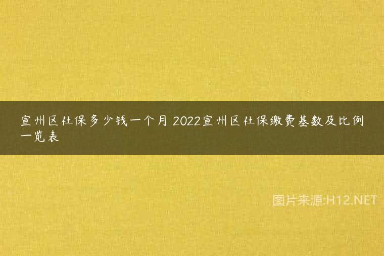 宣州区社保多少钱一个月 2022宣州区社保缴费基数及比例一览表