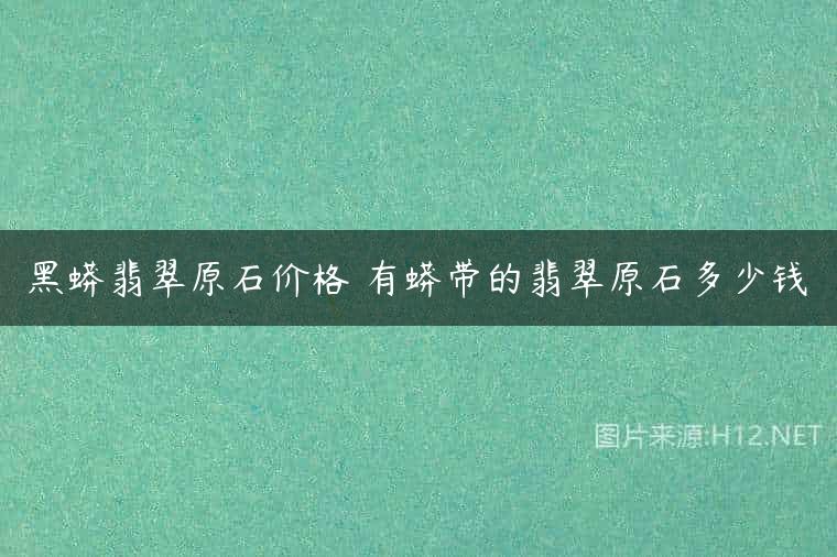 黑蟒翡翠原石价格 有蟒带的翡翠原石多少钱