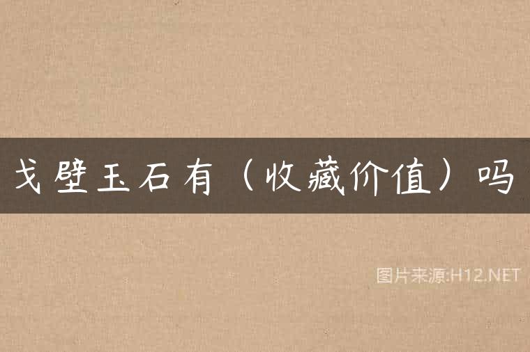戈壁玉石有（收藏价值）吗