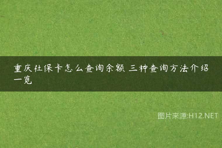 重庆社保卡怎么查询余额 三种查询方法介绍一览