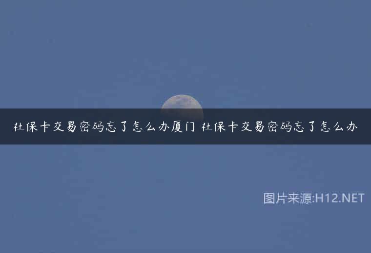 社保卡交易密码忘了怎么办厦门 社保卡交易密码忘了怎么办