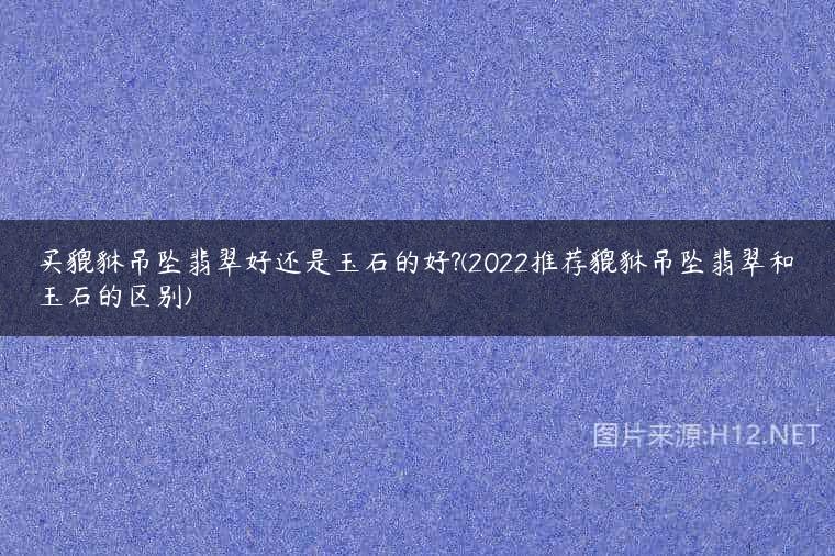 买貔貅吊坠翡翠好还是玉石的好?(2022推荐貔貅吊坠翡翠和玉石的区别)