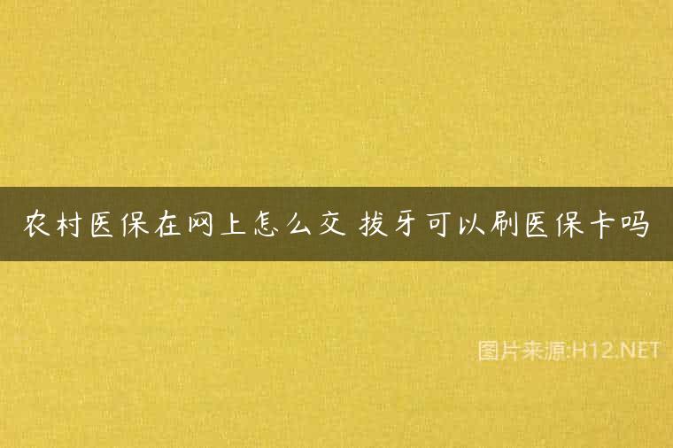 农村医保在网上怎么交 拔牙可以刷医保卡吗