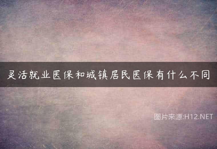 灵活就业医保和城镇居民医保有什么不同