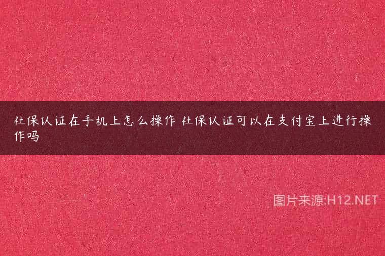 社保认证在手机上怎么操作 社保认证可以在支付宝上进行操作吗
