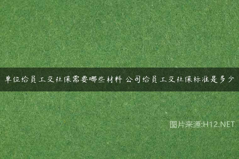 单位给员工交社保需要哪些材料 公司给员工交社保标准是多少