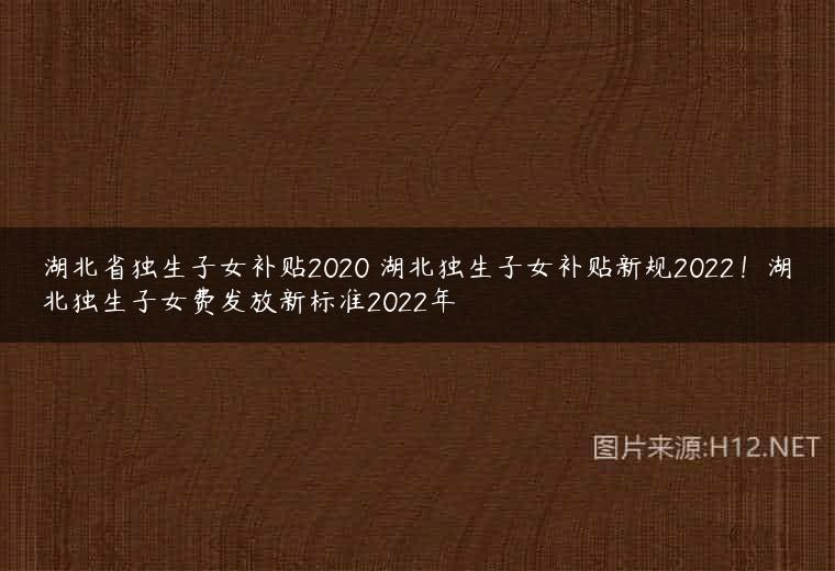 湖北省独生子女补贴2020 湖北独生子女补贴新规2022！湖北独生子女费发放新标准2022年