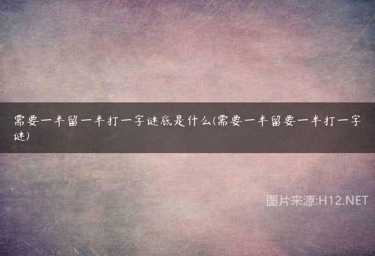 需要一半留一半打一字谜底是什么(需要一半留要一半打一字谜)