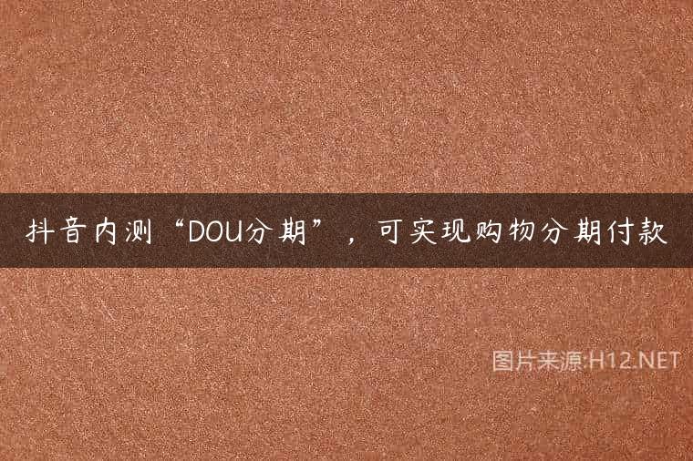抖音内测“DOU分期”，可实现购物分期付款