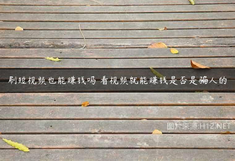 刷短视频也能赚钱吗 看视频就能赚钱是否是骗人的