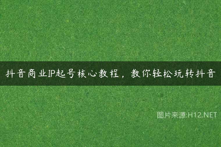 抖音商业IP起号核心教程，教你轻松玩转抖音