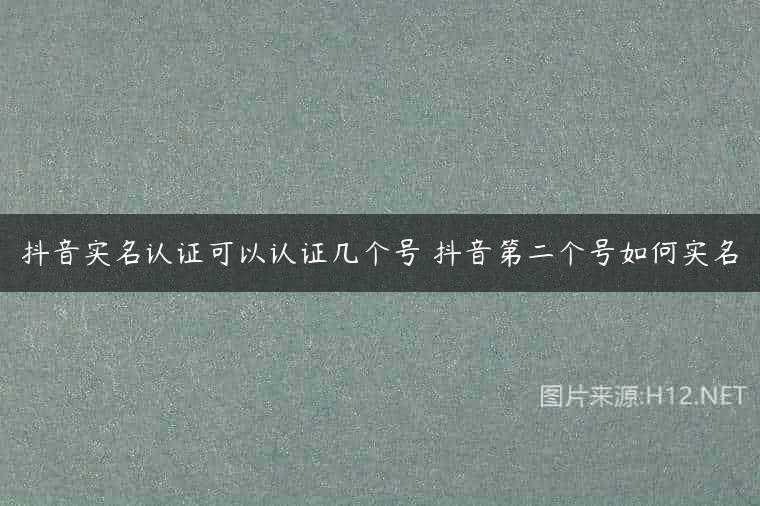 抖音实名认证可以认证几个号 抖音第二个号如何实名