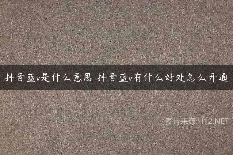 抖音蓝v是什么意思 抖音蓝v有什么好处怎么开通