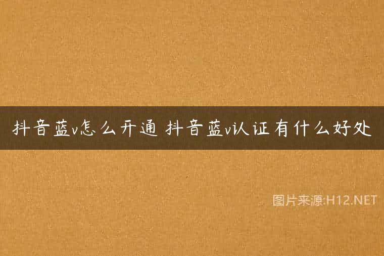抖音蓝v怎么开通 抖音蓝v认证有什么好处