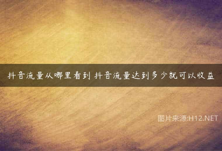 抖音流量从哪里看到 抖音流量达到多少就可以收益