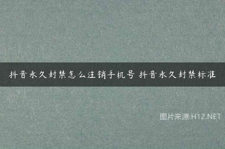 抖音永久封禁怎么注销手机号 抖音永久封禁标准