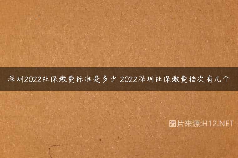 深圳2022社保缴费标准是多少 2022深圳社保缴费档次有几个