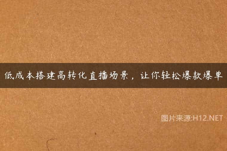 低成本搭建高转化直播场景，让你轻松爆款爆单