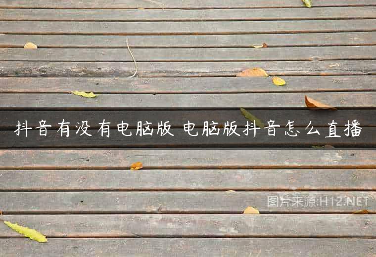 抖音有没有电脑版 电脑版抖音怎么直播