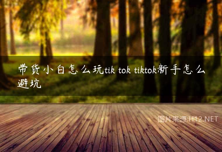 带货小白怎么玩tik tok tiktok新手怎么避坑