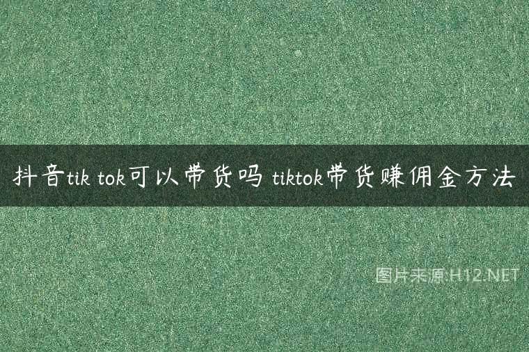 抖音tik tok可以带货吗 tiktok带货赚佣金方法