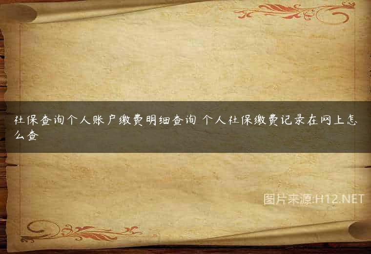 社保查询个人账户缴费明细查询 个人社保缴费记录在网上怎么查
