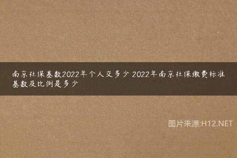 南京社保基数2022年个人交多少 2022年南京社保缴费标准基数及比例是多少