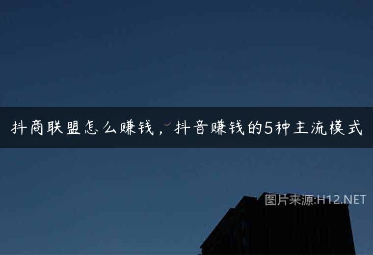 抖商联盟怎么赚钱，抖音赚钱的5种主流模式