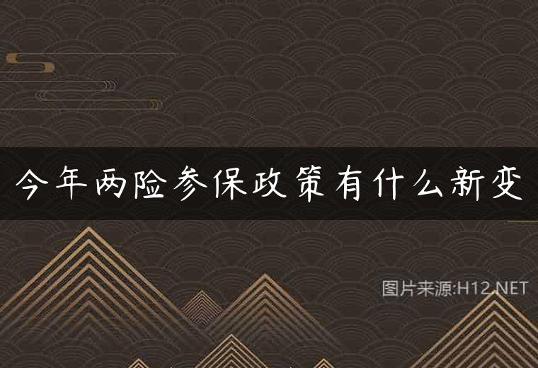 今年两险参保政策有什么新变