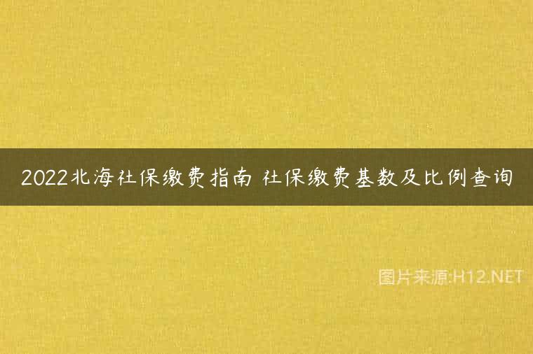 2022北海社保缴费指南 社保缴费基数及比例查询